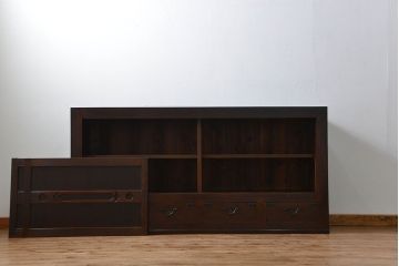 アンティーク家具　古民具・骨董 モダンな板戸!水屋箪笥サイドボード(和風収納棚)