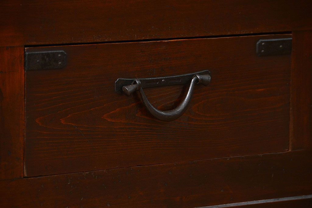 アンティーク家具　古民具・骨董 モダンな板戸!水屋箪笥サイドボード(和風収納棚)