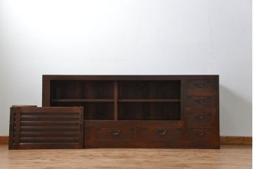 アンティーク家具　アンティーク 昇り引き出し付きの収納箪笥サイドボード(水屋箪笥)