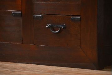 アンティーク家具　アンティーク 昇り引き出し付きの収納箪笥サイドボード(水屋箪笥)