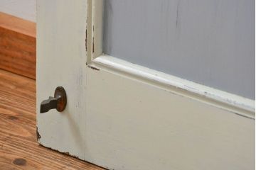 アンティークペイント カーテンレール付きの上質なドア (扉)