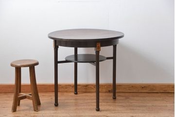 アンティーク家具　大正ロマン 象嵌入りのアンティークラウンドテーブル (コーヒーテーブル)