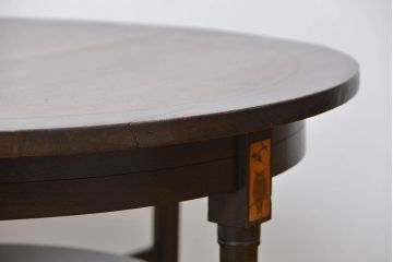 アンティーク家具　大正ロマン 象嵌入りのアンティークラウンドテーブル (コーヒーテーブル)
