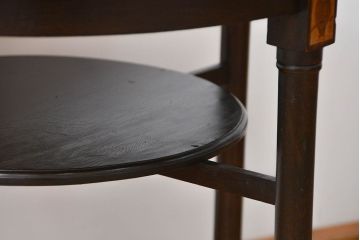 アンティーク家具　大正ロマン 象嵌入りのアンティークラウンドテーブル (コーヒーテーブル)