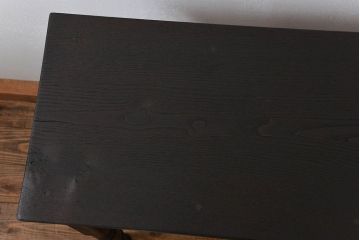 アンティーク家具　大正ロマン 古い栗材の高脚サイドテーブル (コンソールテーブル)