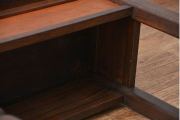 アンティーク家具　大正ロマン 古い栗材の高脚サイドテーブル (コンソールテーブル)
