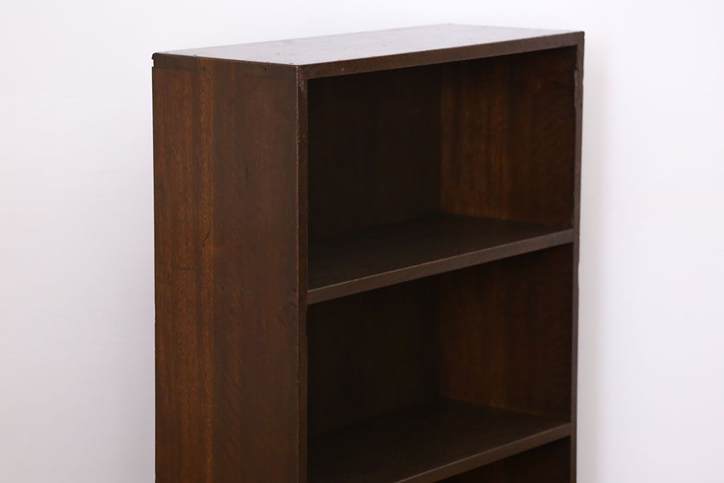 アンティーク家具　アンティーク 古い木のシンプルな本棚(飾り棚)