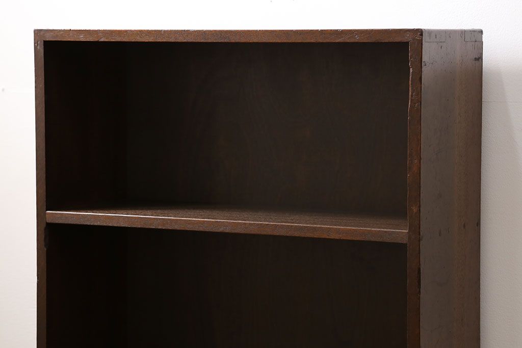 アンティーク家具　アンティーク 古い木のシンプルな本棚(飾り棚)