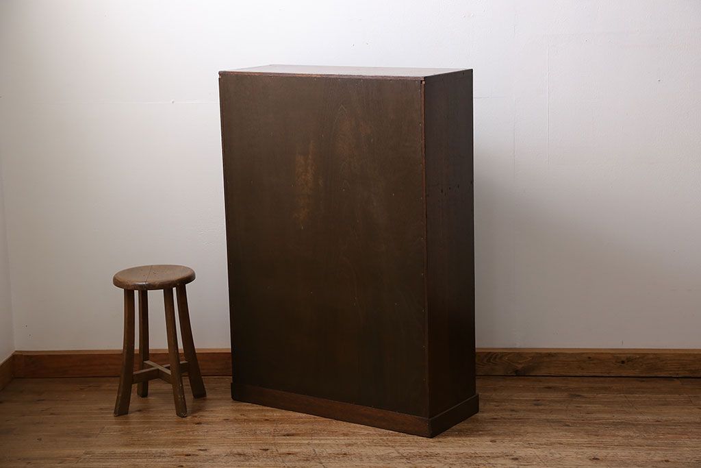 アンティーク家具　アンティーク 古い木のシンプルな本棚(飾り棚)