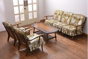 中古 穂高 WINDSOR セクショナルチェア 両肘付きチェア(2)(一人掛けソファ) 飛騨産業