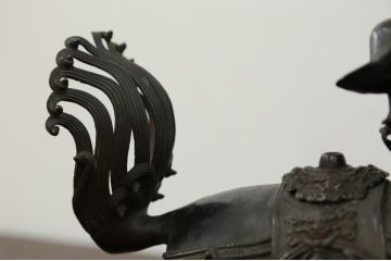 明治〜大正 古銅獅子香炉(古美術置物)(R-014339)