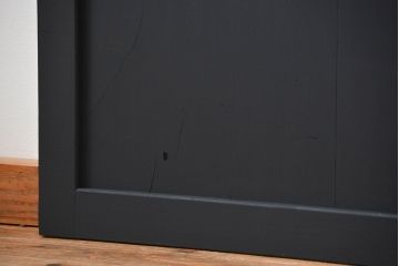 古民具・骨董 艶消しブラック塗装の和モダン時代帯戸4枚セット (時代板戸、引き戸)