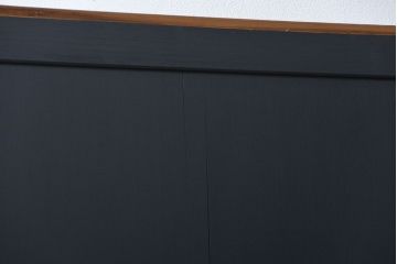 古民具・骨董 艶消しブラック塗装の和モダン時代帯戸4枚セット (時代板戸、引き戸)