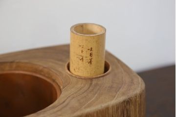 アンティーク雑貨　古民具・骨董 古い桐材!刳り貫き煙草盆2個セット(1)