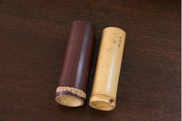 アンティーク雑貨　古民具・骨董 古い桐材!刳り貫き煙草盆2個セット(1)