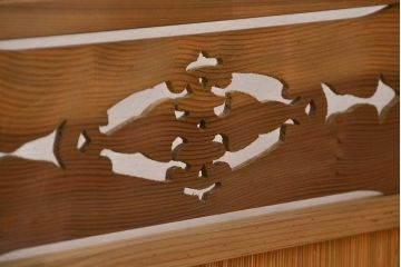 昭和レトロ 繊細で上質な四連衝立て (四つ折り衝立て)