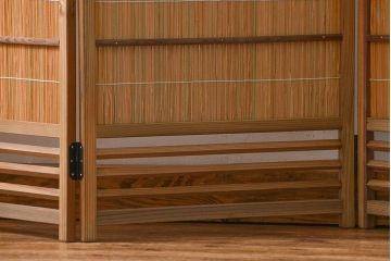 昭和レトロ 繊細で上質な四連衝立て (四つ折り衝立て)