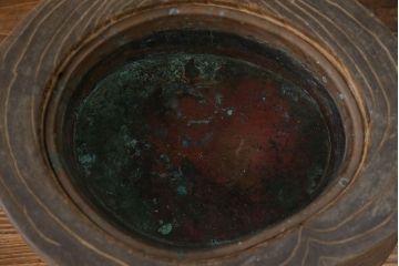 アンティーク雑貨　アンティーク 古い刳り貫き桐火鉢2個セット(鉢カバー)