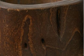 アンティーク雑貨　アンティーク 古い刳り貫き桐火鉢2個セット(鉢カバー)