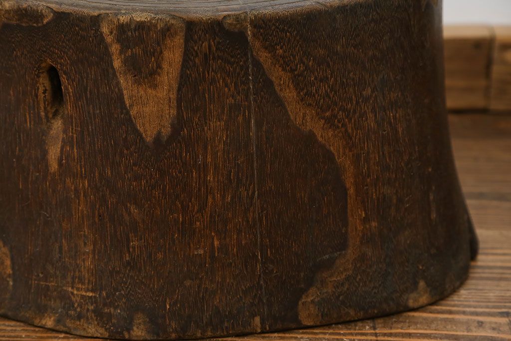 アンティーク雑貨　アンティーク 古い刳り貫き桐火鉢2個セット(鉢カバー)