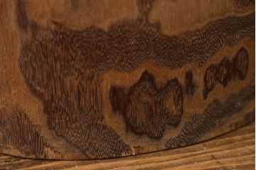 アンティーク雑貨　アンティーク 古い刳り貫き桐火鉢2個セット(鉢カバー)