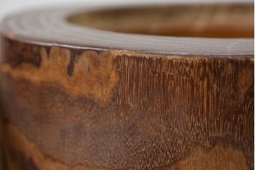 アンティーク雑貨　アンティーク 古い刳り貫き桐火鉢2個セット(鉢カバー)