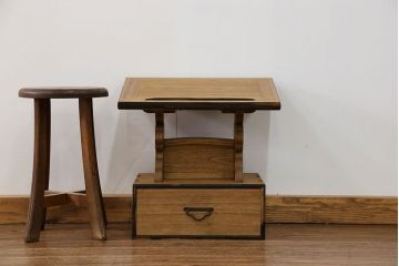 古民具・骨董 古い桐材と黒柿材の見台