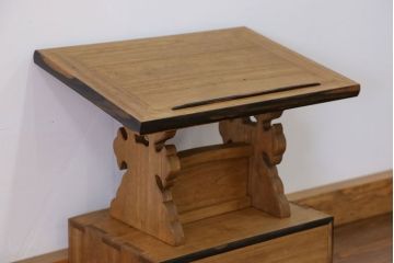 古民具・骨董 古い桐材と黒柿材の見台