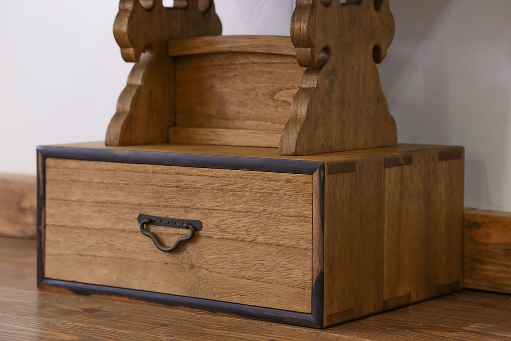 古民具・骨董 古い桐材と黒柿材の見台