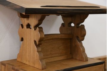 古民具・骨董 古い桐材と黒柿材の見台