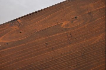 アンティーク家具　古民具・骨董 古い木の上質なモールガラス収納棚(下駄箱、食器棚)