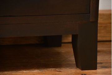 アンティーク家具　アンティーク スライド扉付きの脚付き引き出しスタッキング収納棚