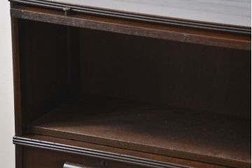 アンティーク家具　アンティーク スライド扉付きの脚付き引き出しスタッキング収納棚