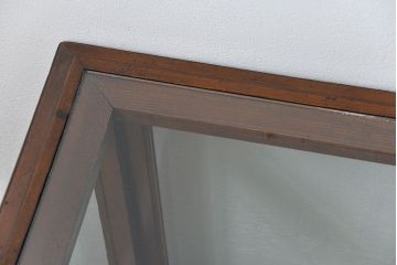 アンティーク家具　大正ロマン  象嵌と彫刻の入った高級ガラスケース(ショーケース)