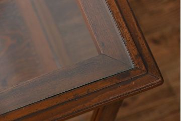 アンティーク家具　大正ロマン  象嵌と彫刻の入った高級ガラスケース(ショーケース)