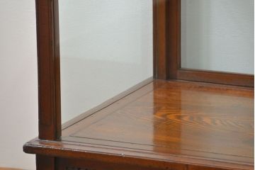 アンティーク家具　大正ロマン  象嵌と彫刻の入った高級ガラスケース(ショーケース)