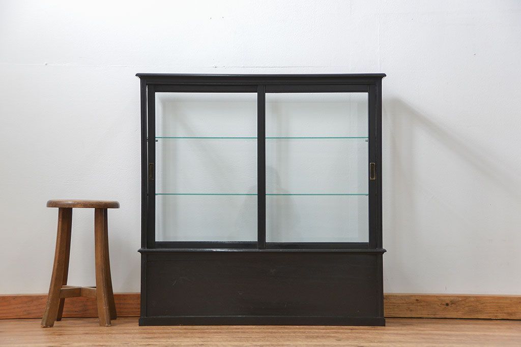 アンティーク家具　アンティーク 古いタバコ屋の薄型ガラスケース(ショーケース)