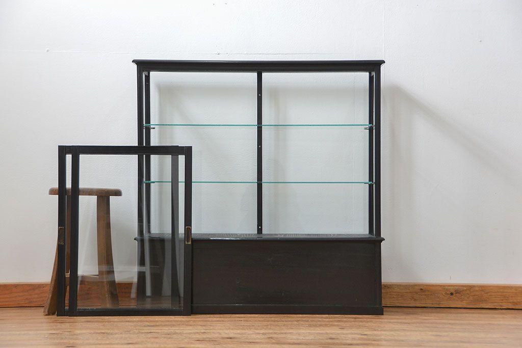 アンティーク家具　アンティーク 古いタバコ屋の薄型ガラスケース(ショーケース)