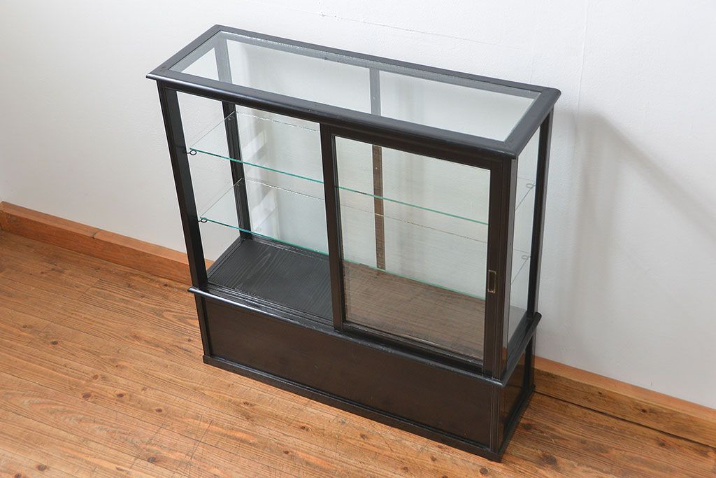 アンティーク家具　アンティーク 古いタバコ屋の薄型ガラスケース(ショーケース)