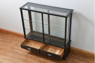 アンティーク家具　アンティーク 古いタバコ屋の薄型ガラスケース(ショーケース)