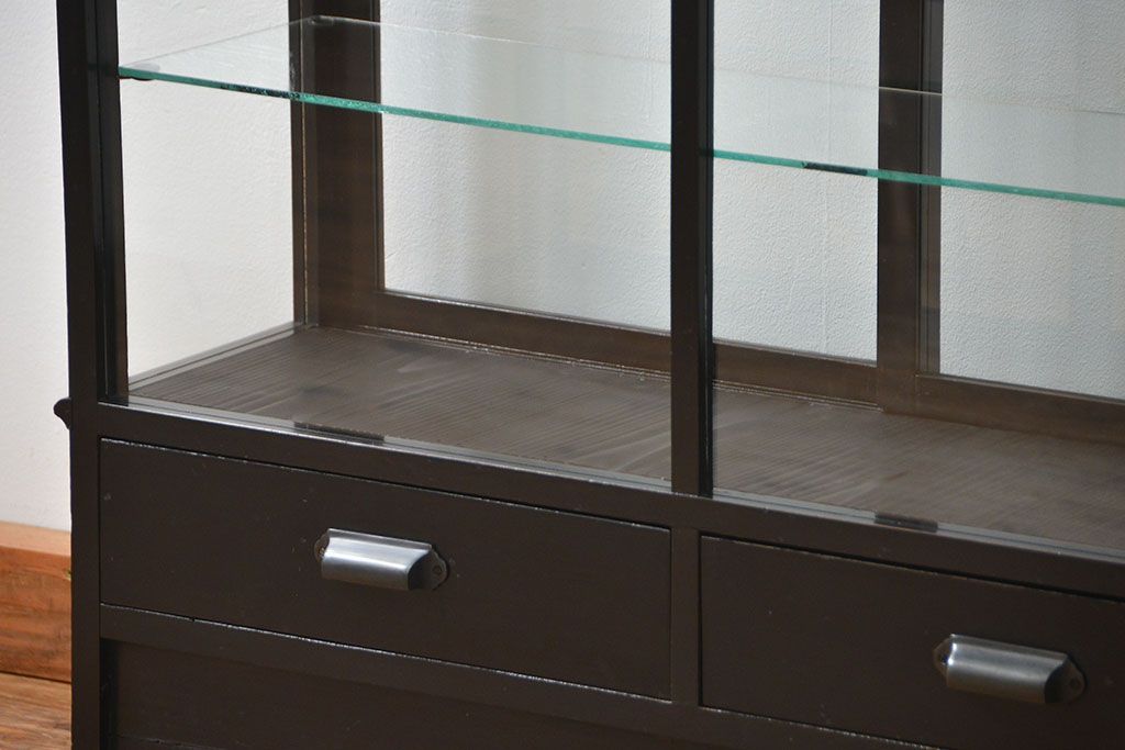 アンティーク家具　アンティーク 古いタバコ屋の薄型ガラスケース(ショーケース)