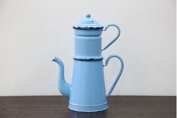 アンティーク雑貨　ジャンク品 フランスアンティーク ホーロー製 ティーポット(3)(コーヒーポット)