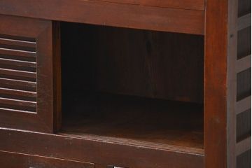 アンティーク家具　古民具・骨董 分厚い金具の美濃帳場箪笥