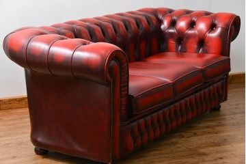 中古 イギリス直輸入 本革 チェスターフィールド ソファ