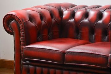 中古 イギリス直輸入 本革 チェスターフィールド ソファ