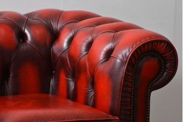 中古 イギリス直輸入 本革 チェスターフィールド ソファ