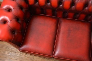 中古 イギリス直輸入 本革 チェスターフィールド ソファ