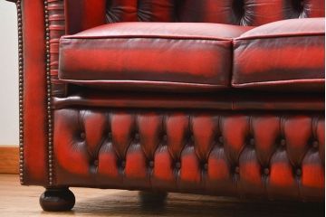 中古 イギリス直輸入 本革 チェスターフィールド ソファ