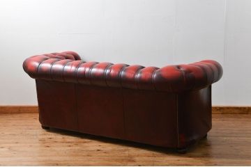 中古 イギリス直輸入 本革 チェスターフィールド ソファ