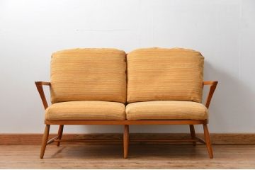 中古 飛騨産業 キツツキマーク 2人掛けソファ(2Pソファ)